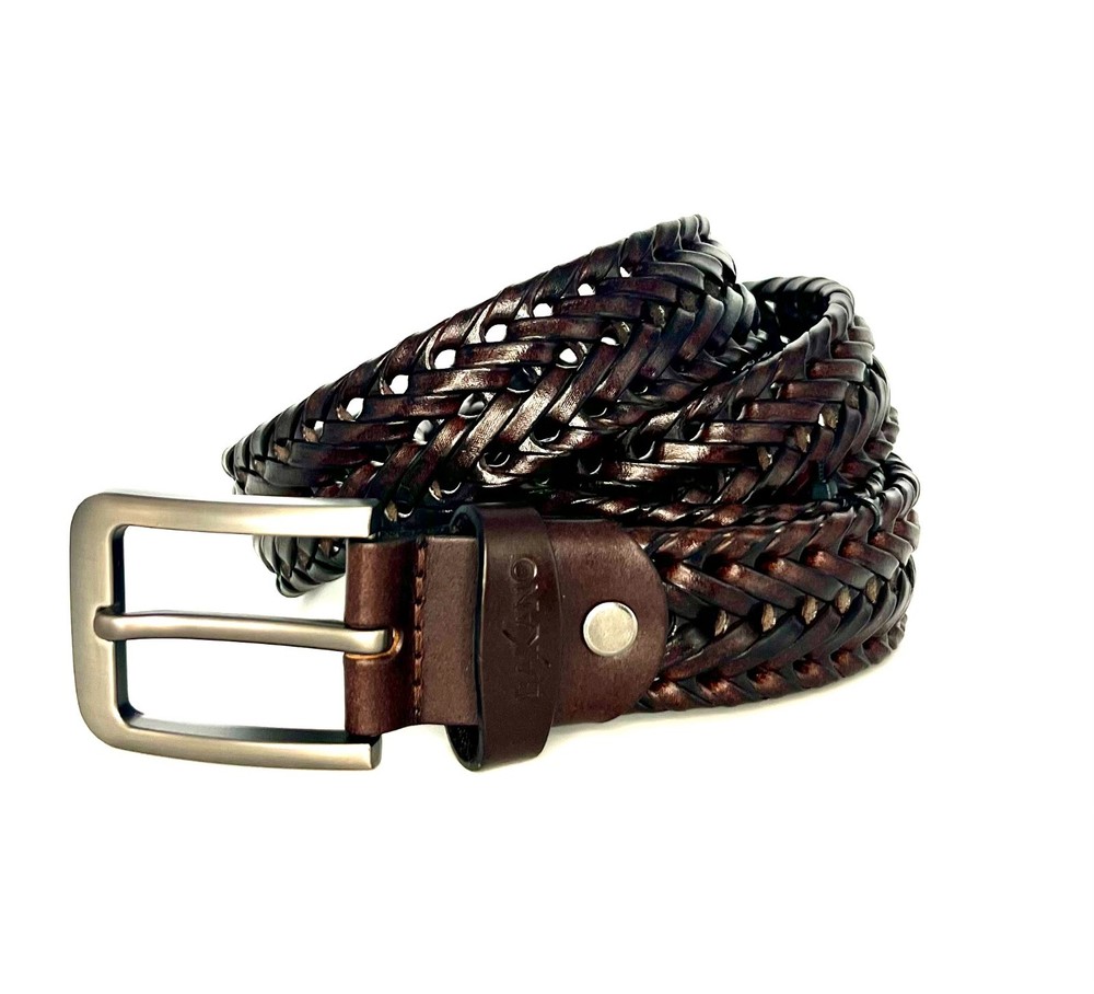 Men's Belt  Leather Handmade Braided 1 1/2