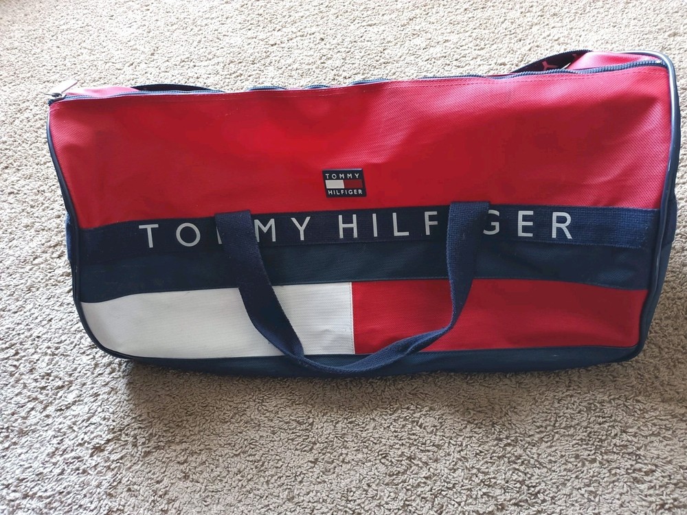 Tommy Hilfiger Vintage Multicolor Duffle Bag with Adjustable Strap