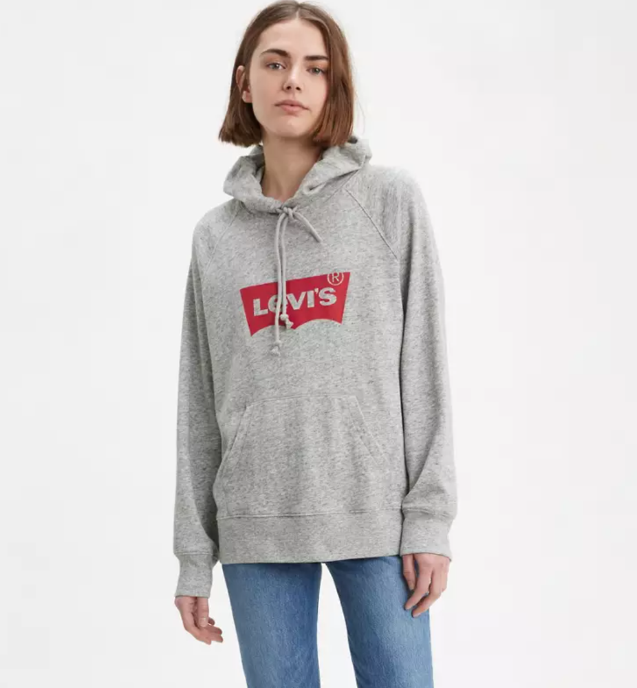 Levi's women hoodie XL size gray cotton big logo