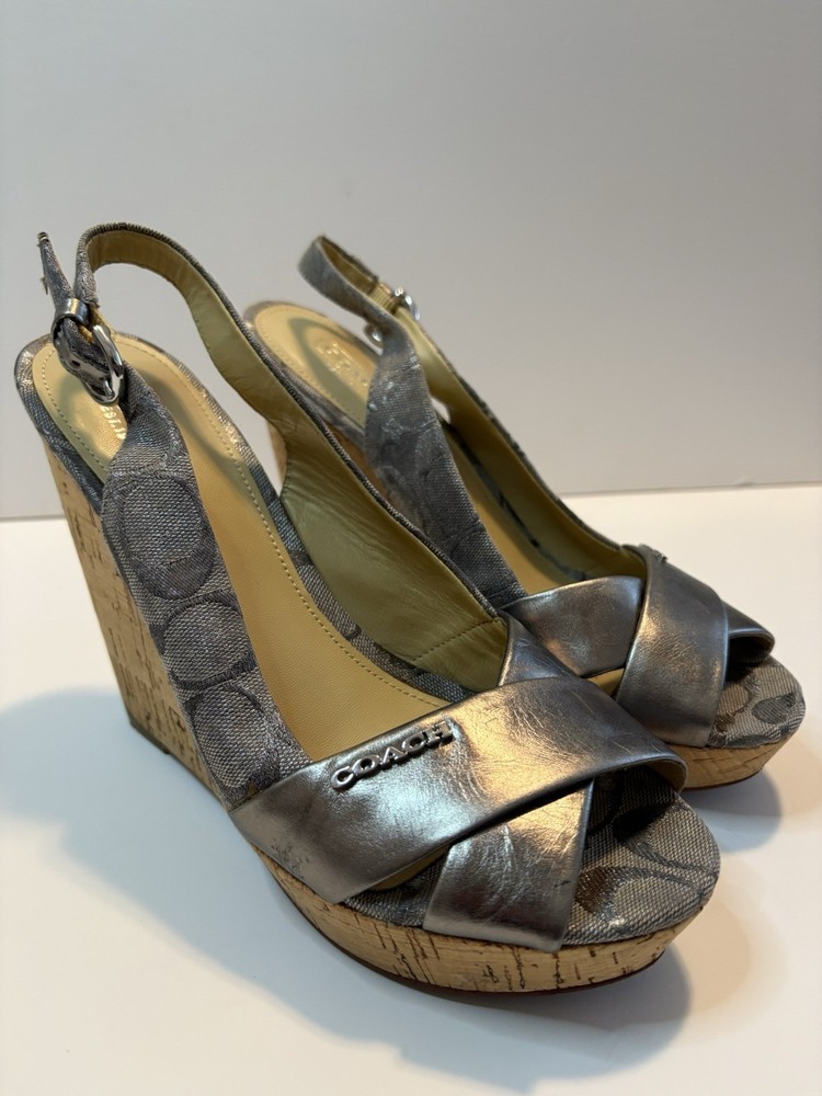 COACH Jessy Signature  Sandals Canvas & Leather 5