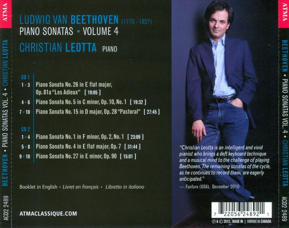 CHRISTIAN LEOTTA BEETHOVEN: PIANO SONATAS, VOL. 4 NEW CD