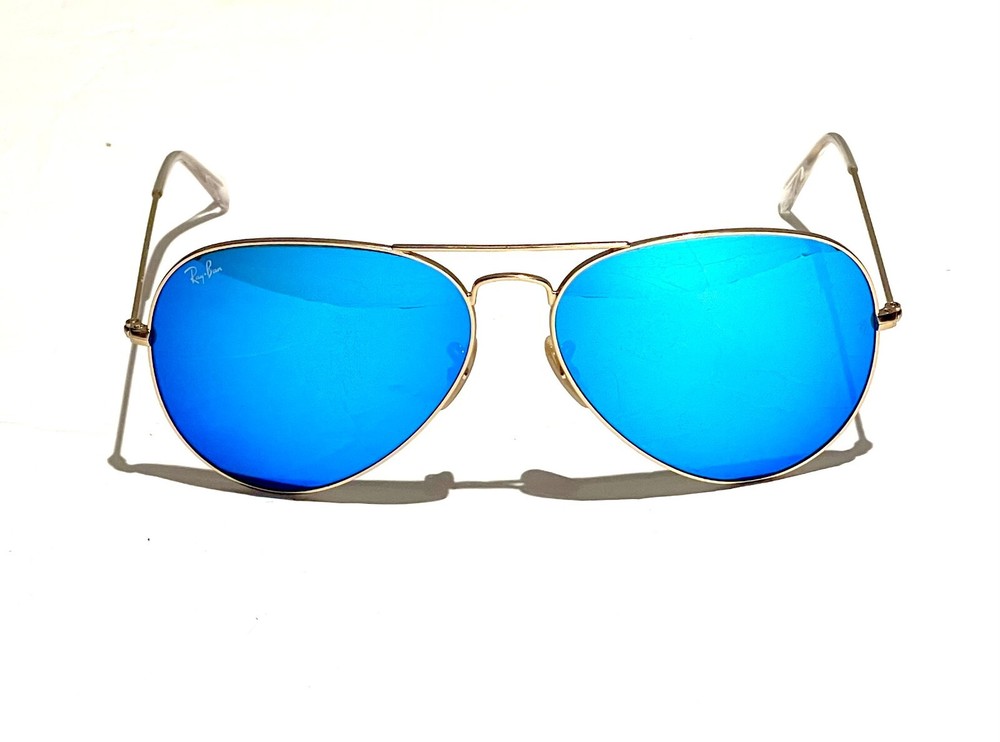 Ray-Ban Aviator RB3025 112/17 Blue Flash Lens with Gold Frame 62mm