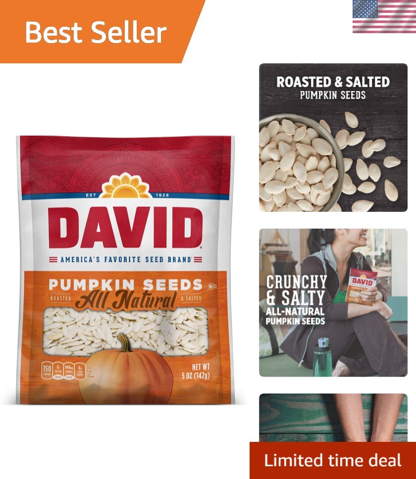 Salted and Roasted Pumpkin Seeds, Keto Friendly Snack, 5 OZ Bags, 12 Pack