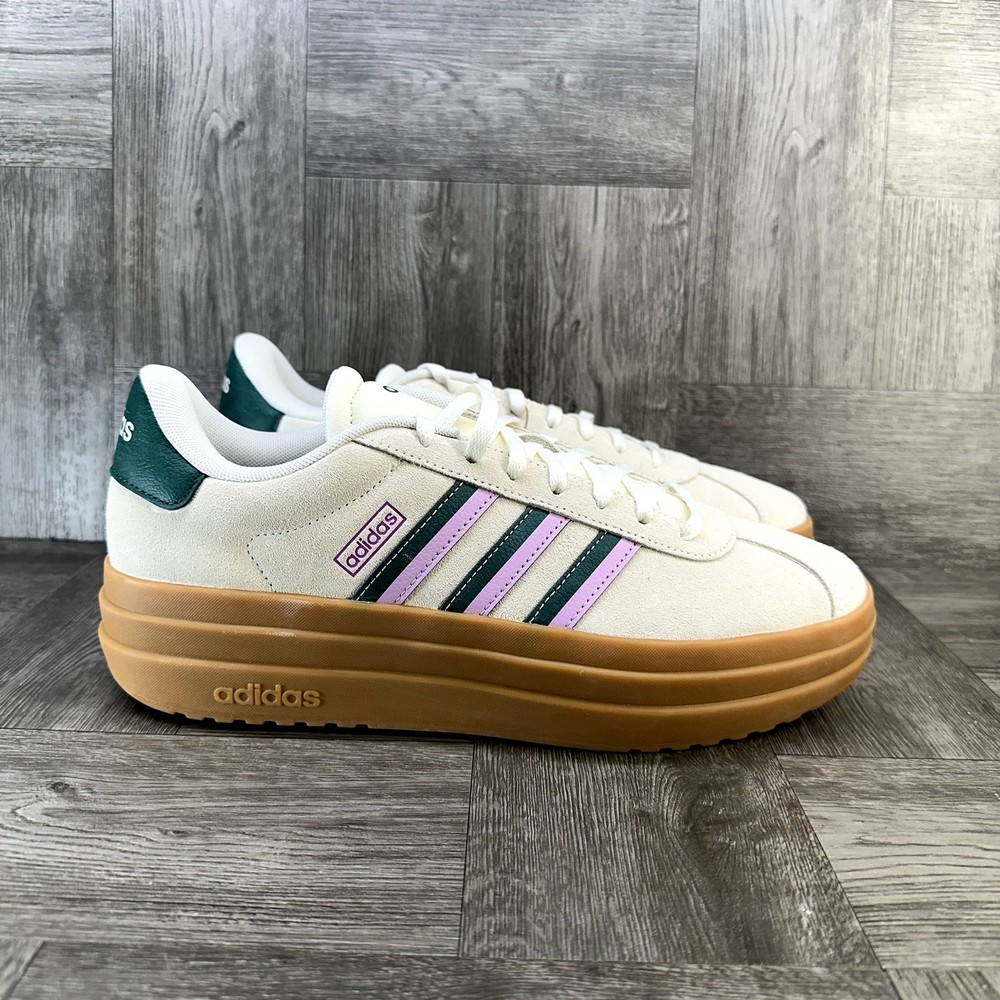 Adidas VL Court Bold Women's size 9.5 Ivory Suede Platform Shoes JI1788
