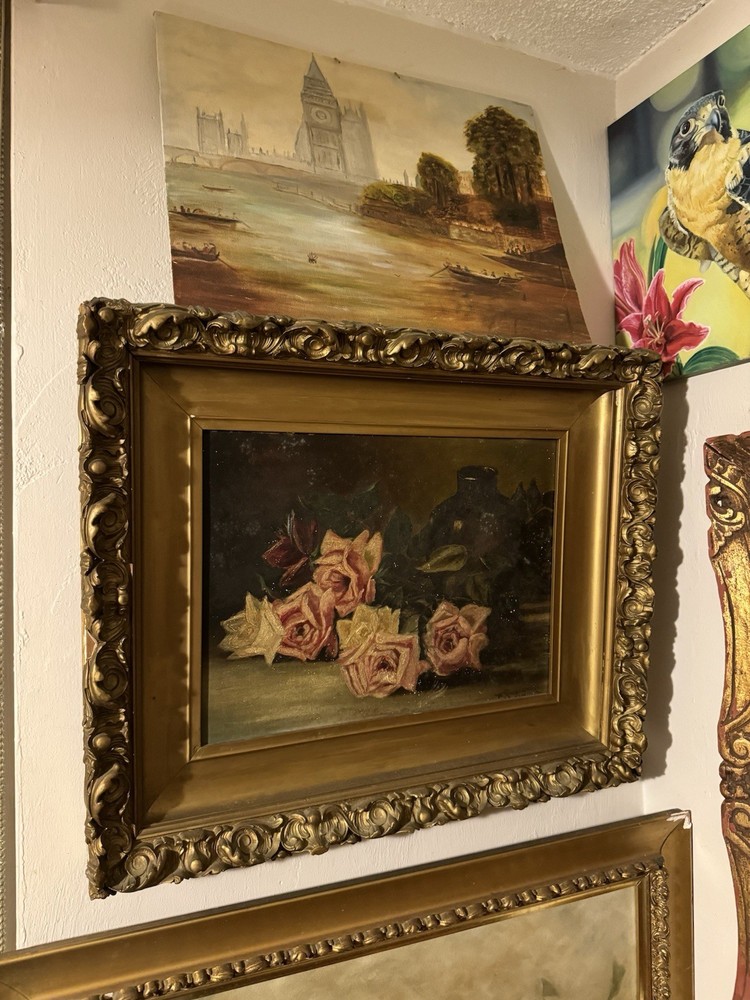 Roses Antique Oil Painting
