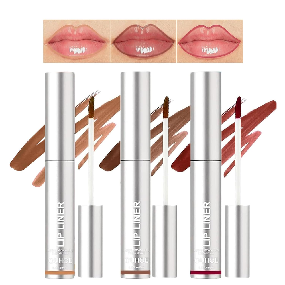 3 Colors Peel off Lip Liner Tattoo, Peel off Lip Stain with Matte Finish, Long W