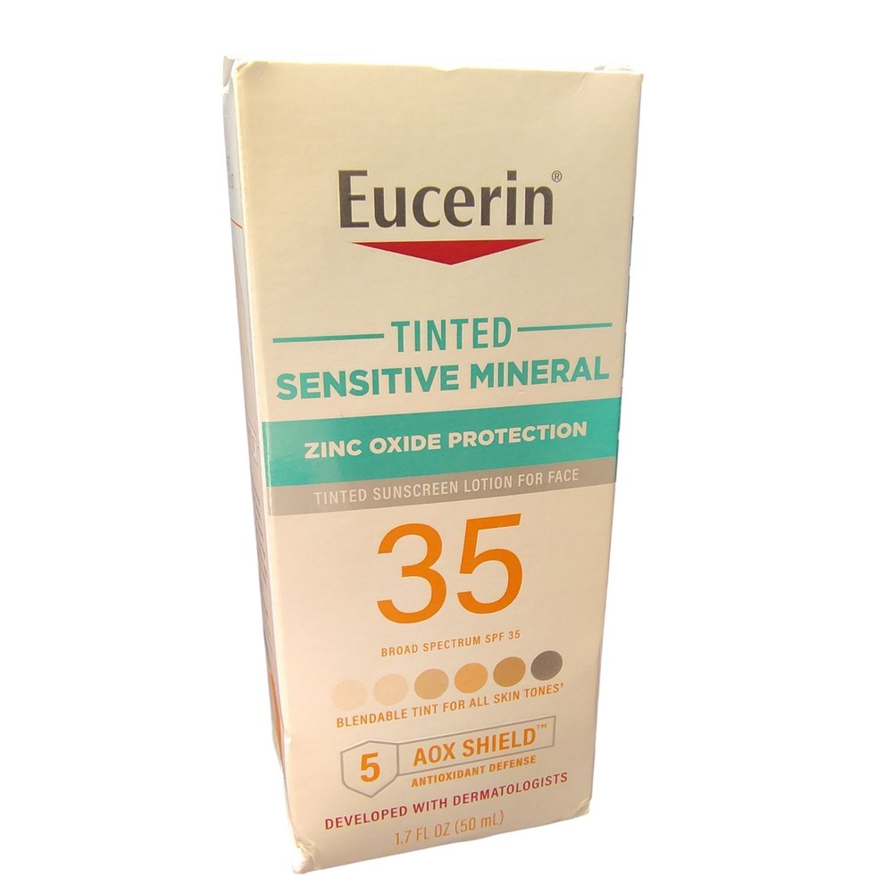 Eucerin Tinted Mineral SPF 35 Sunscreen Lotion 1.7oz Sensitive Skin Exp 02/2027