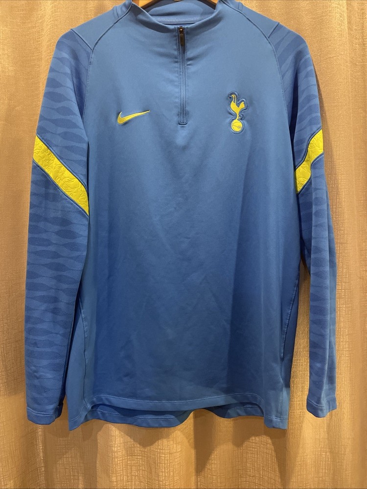 Nike 1/4 Zip Pullover Tottenham Hotspur Mens Sz L Blue Long Sleeve Dri-Fit