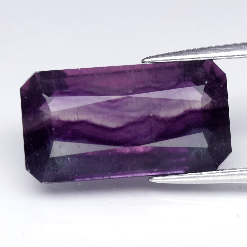 12.25ct Natural Green Purple Fluorite Octagon Gemstone from Africa