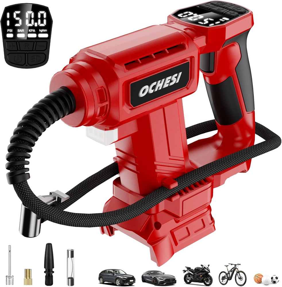 Cordless Tire Inflator Air Compressor for Milwaukee 18V Battery, 150PSI Tool Onl