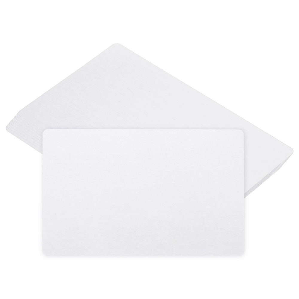 Metal Business Cards Blank Name Card Sublimation Aluminum, White 50pcs