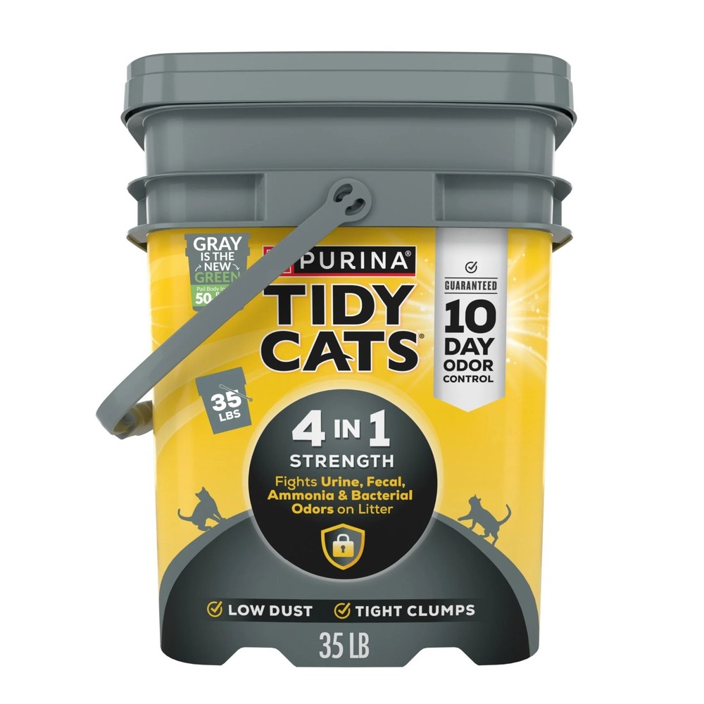 4-in-1 Clumping Cat Litter with Odor Control and Low Dust 35 lb Pail