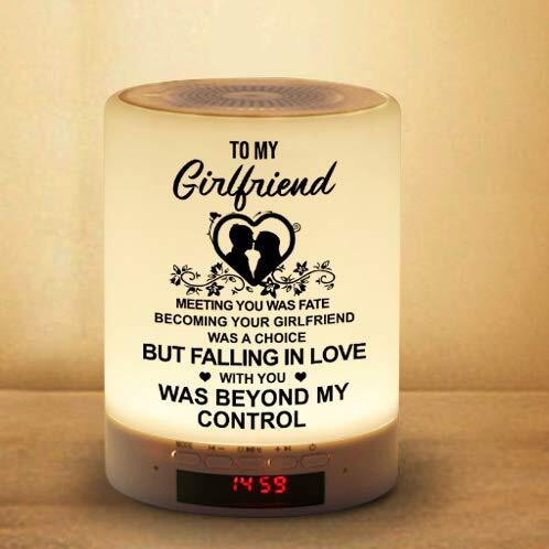 Engraved Touch Table Lamp for Girlfriend，Personalized Touch A-for-girlfriend