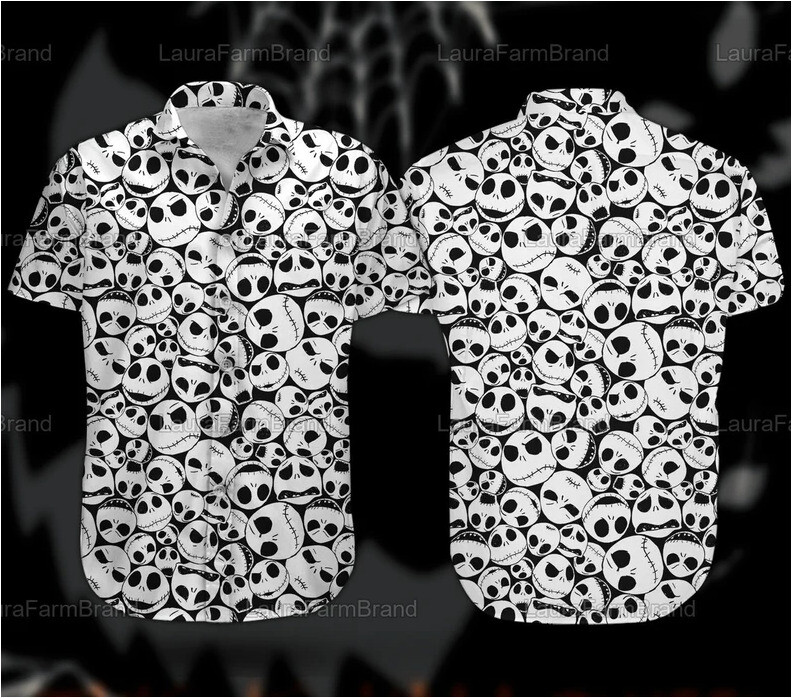Jack Skellington Button Shirt 3D Hawaii Shirt Us Size Best Price