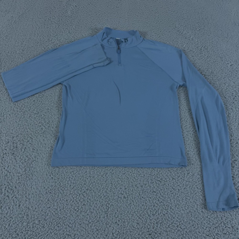 Athleta Shirt Womens XS Blue Momentum Seamless Half Zip 1/2 Pullover Running Gym