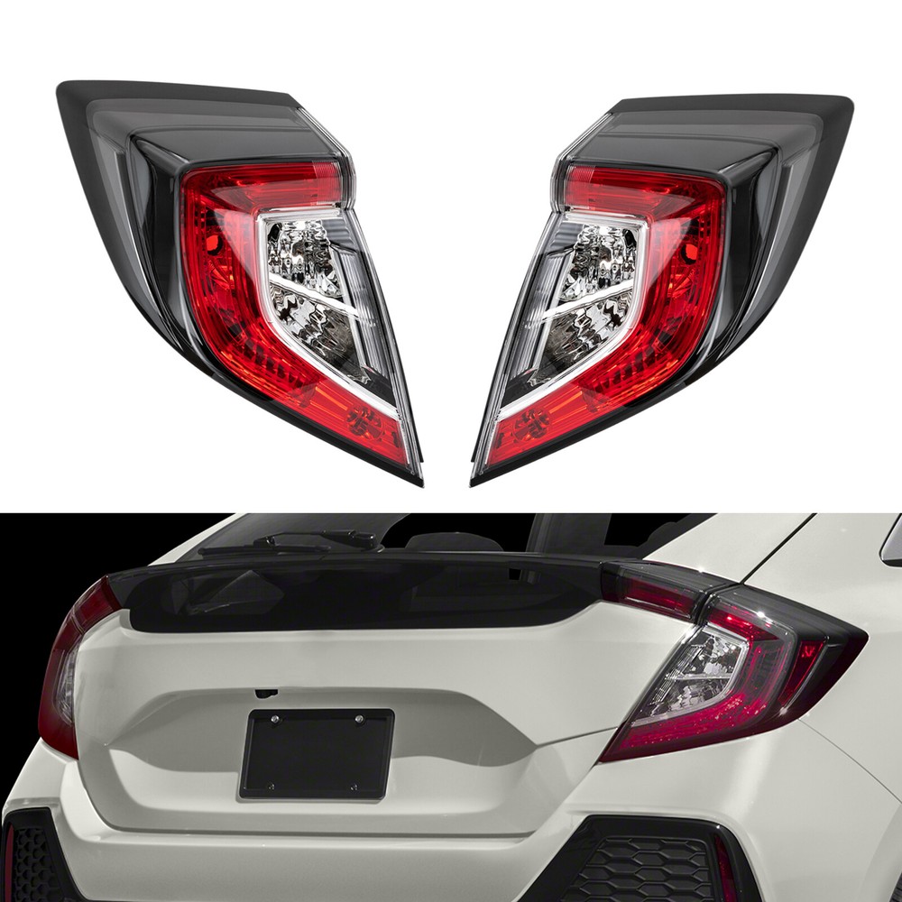 Pair Fit 2017-2021 Honda Civic Hatchback 2017-2019 Type R Outer Tail Light LH+RH