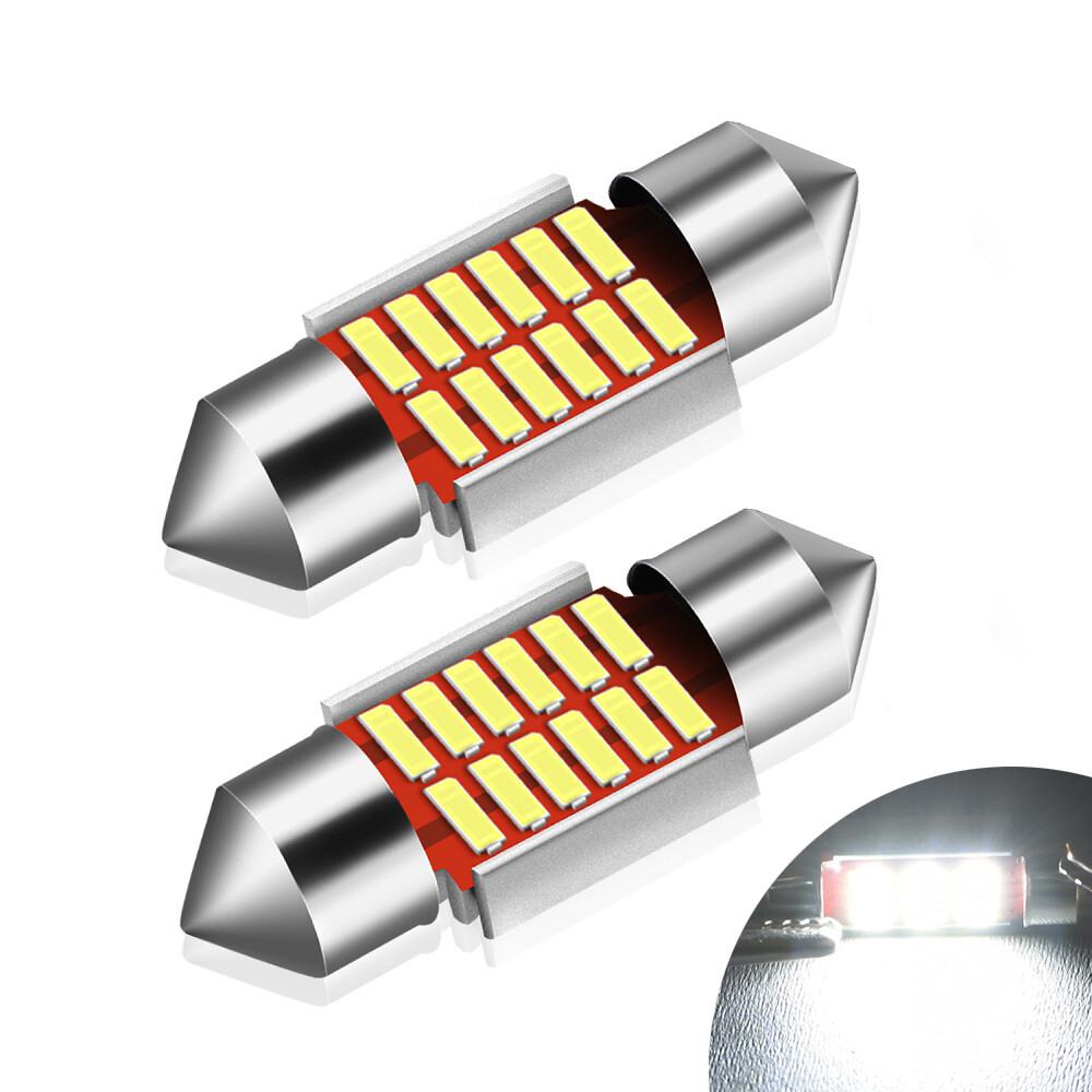 2Pcs 31MM Festoon DE3175 LED Map/Dome Interior Light Bulbs 6000K White CANBUS