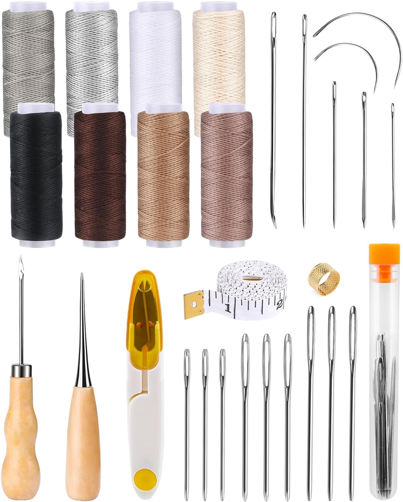 30-Piece Heavy Duty Upholstery Sewing Kit for Repairs and Crafting