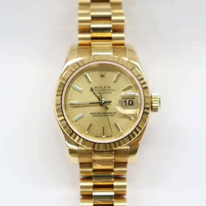 2000's Rolex 179178 President Datejust 28mm 18K Yellow Gold Champagne Dial Watch
