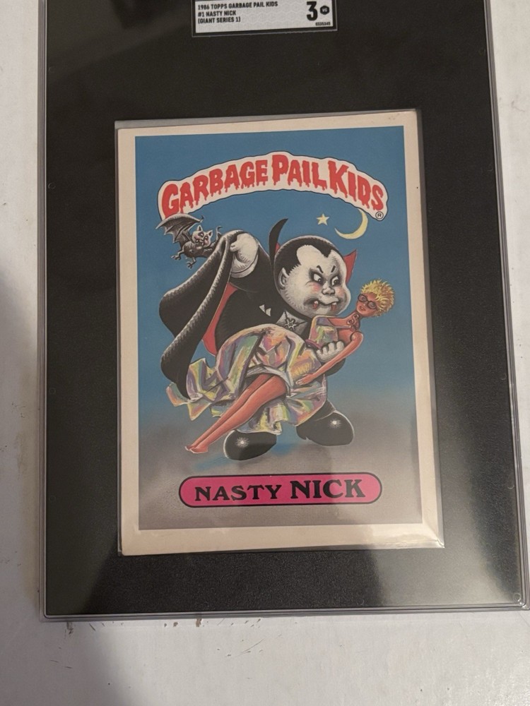 1986 Garbage Pail Kids GPK Series 1 GIANT Stickers (5x7) NASTY NICK Blank Back