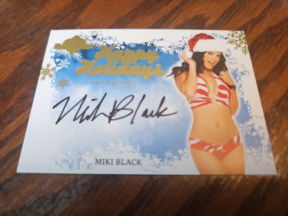 Benchwarmer 2012 Miki Black Happy Holidays Autograph Gold Foil Card Auto Playboy