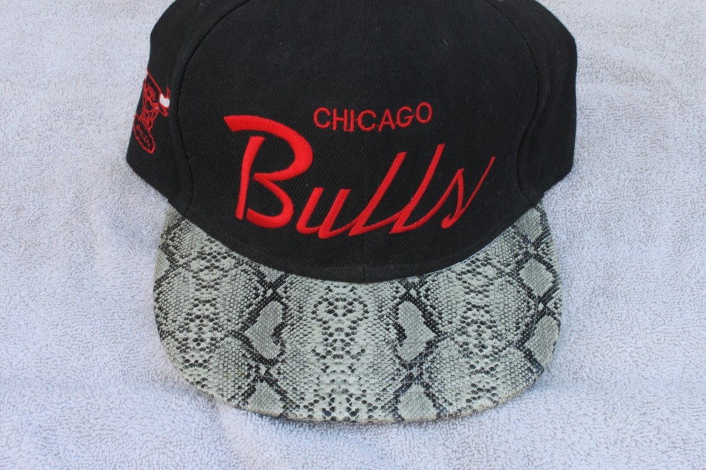 Chicago Bulls Michael Jordan Python Snakeskin Hat Strapback,Truckers Hat Cap MJ