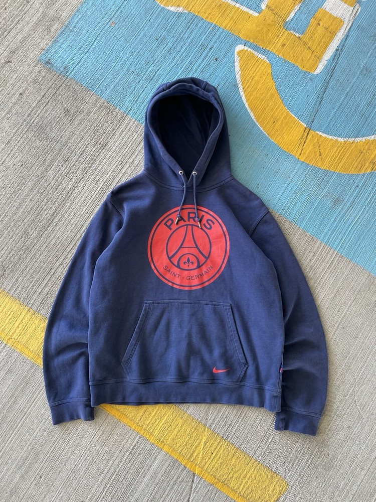 Crazy Nike PSG Y2K Soccer France Hoodie Futbol Ligue 1 Center Swoosh 2010s
