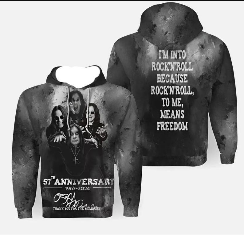 3d hoodie, Ozzy Osbourne 57th Anniversary Thanks For Memories Hoodie, shirt US