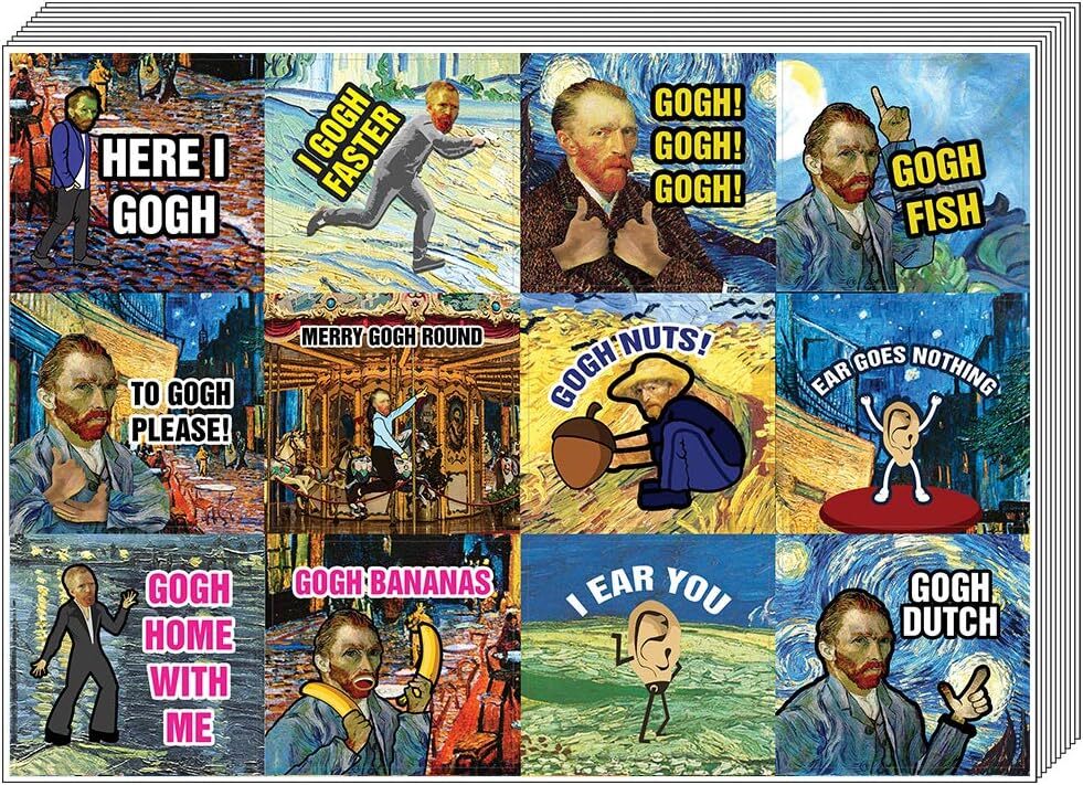 Obsessed with Van Gogh Funny Stickers 5-Pack Set  