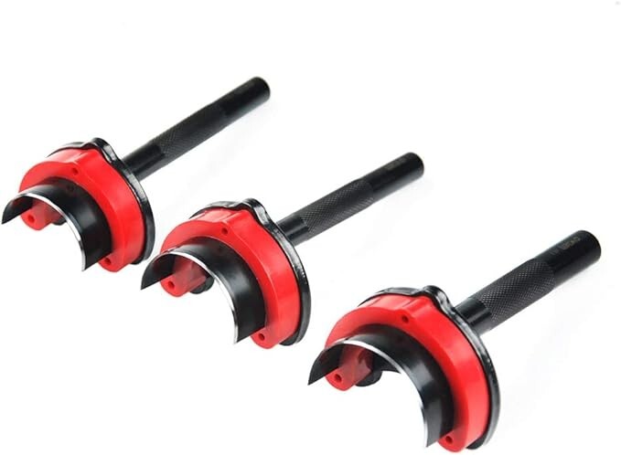 Professional 3 Pieces Leather Belt End Cutter Punch Set, Half-Round Strap Tool