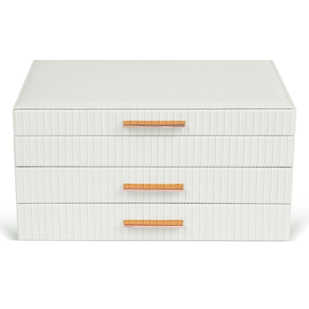 Jewelry Boxes for Women, Jewelry Box Organizer with 2 Drawers, 3-Tier Large J...