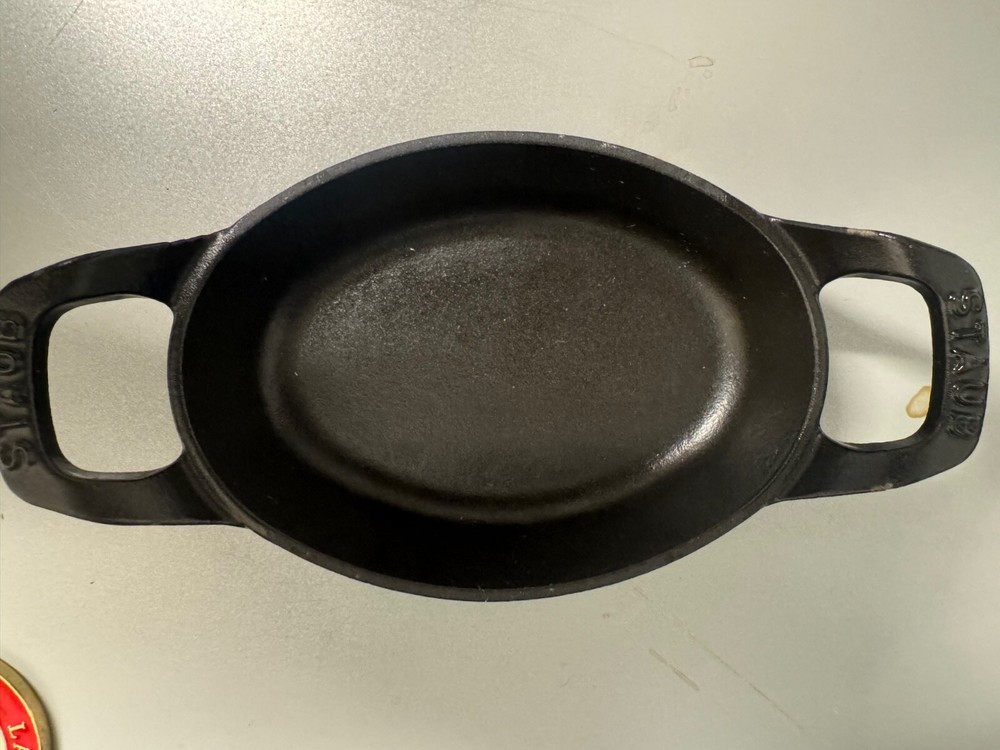 Vintage Grey Le Creuset Enameled Cast Iron Au Gratin Casserole Baker 28