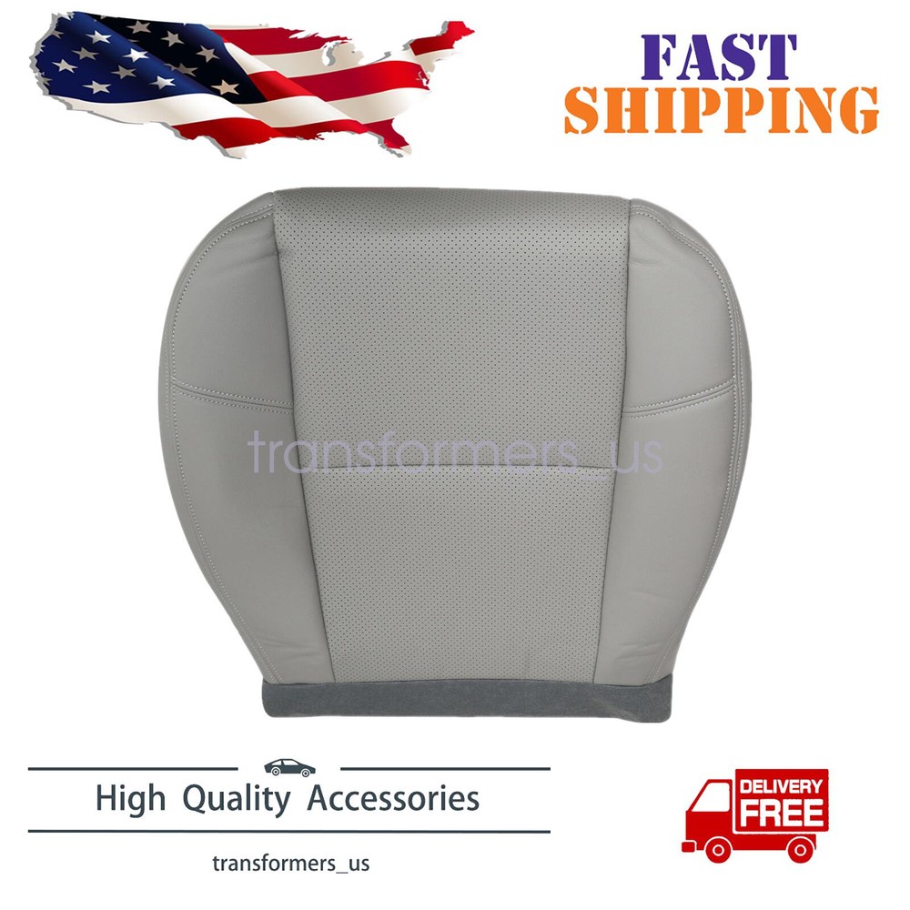 For 2009-2014 Chevy Suburban Driver Bottom Perforated Leather Seat Cover Gray