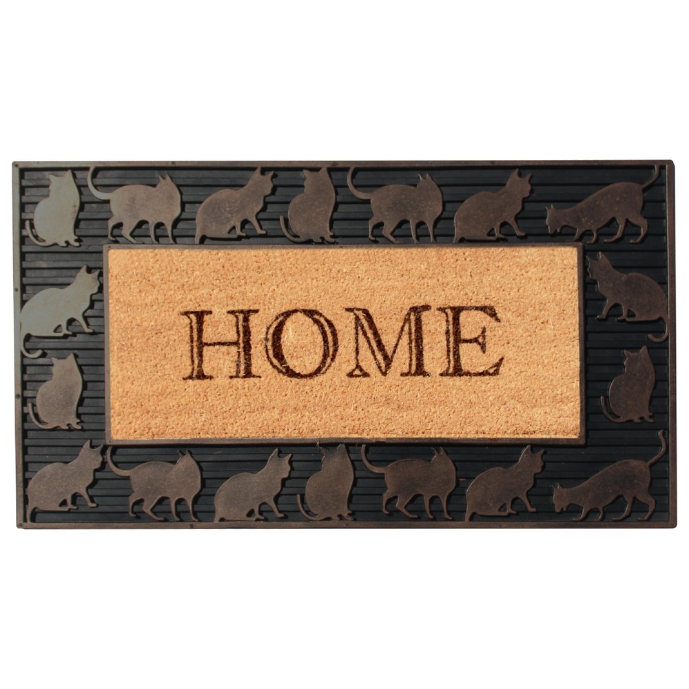 A1HC Natural Coir Rubber Large Door Mat 18x30 Thick Durable Doormat for Indoor Outdoor Use