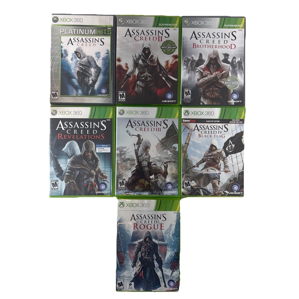 Assassin's Creed (1-4) Brotherhood, Revelations, & Rogue (Xbox 360) Tested CIB