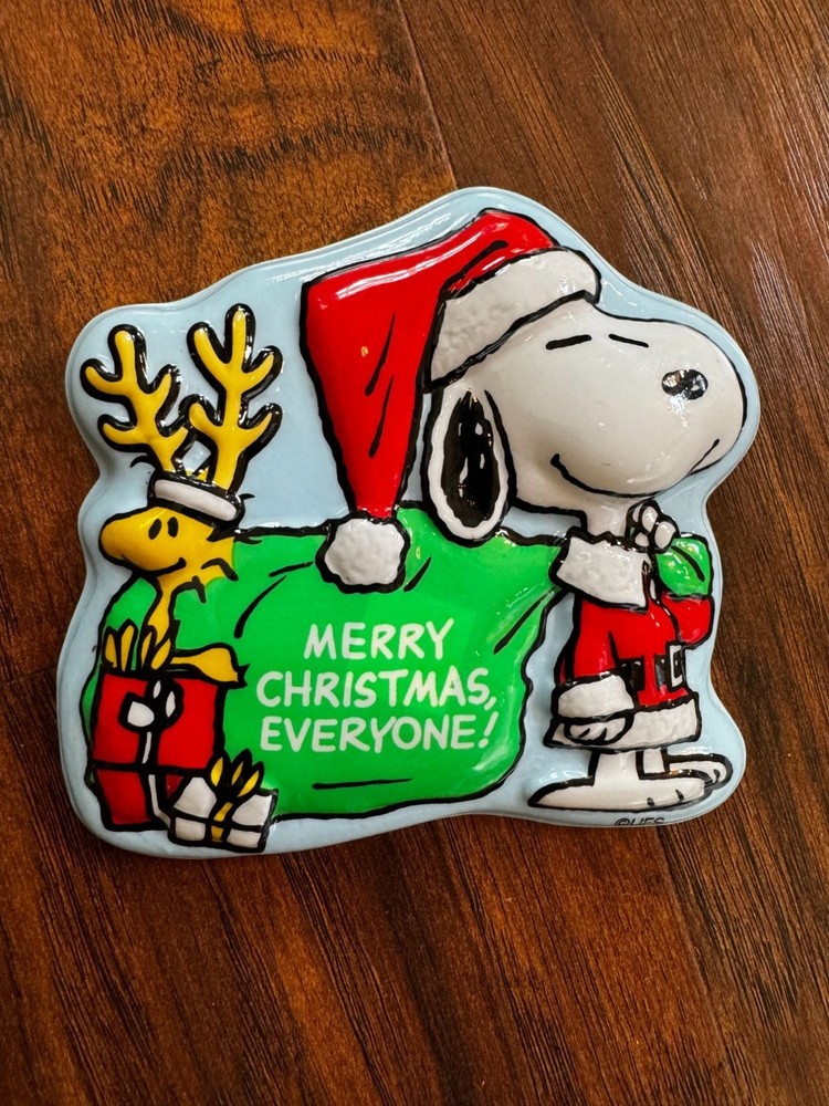 Vintage Snoopy & Woodstock 3D Plastic Christmas Cake Cookie Topper