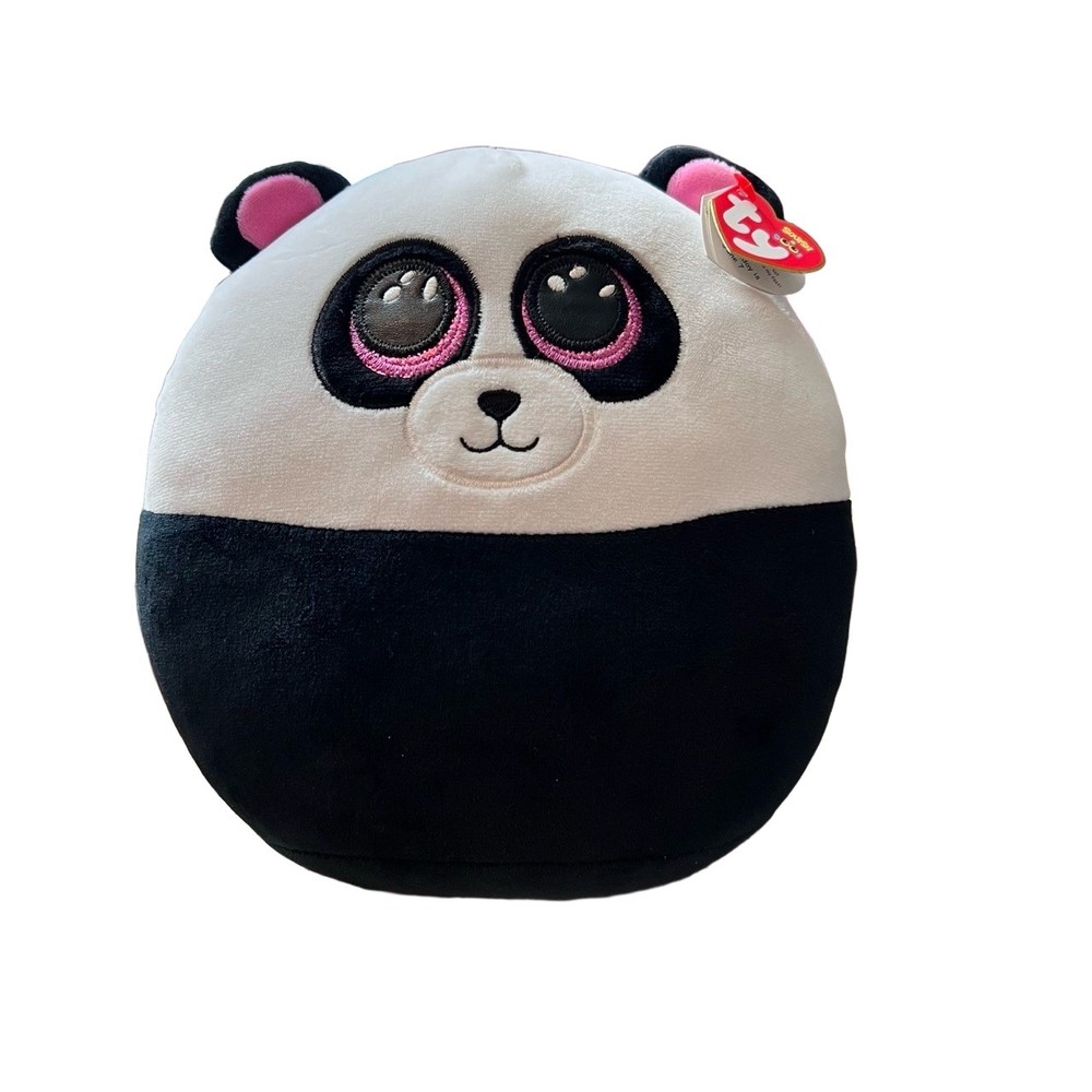 Squish a Boo Ty Plush Black White Bamboo Panda Collectible Toy