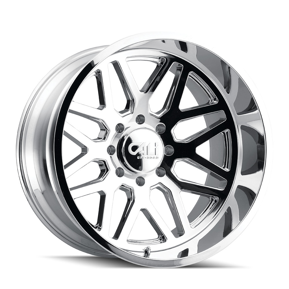 Set of 4 - CALI OFF-ROAD INVADER 9115 CHROME 24X14 8-165.1 -76MM 125.2MM