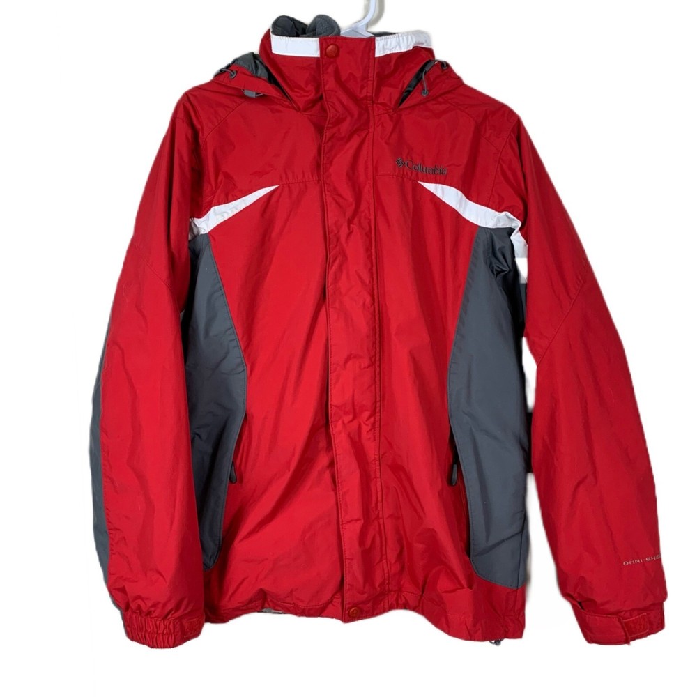 Columbia Men's Small Red & White Interchange 2-in-1 Waterproof Jacket