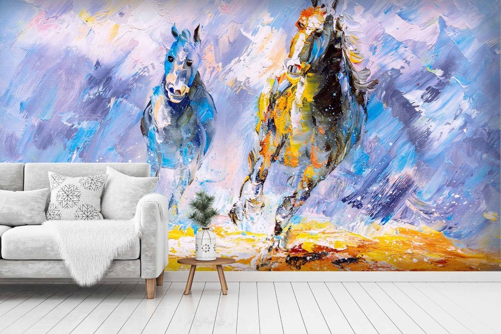 3D Horse Animal Oil Painting Wall Murals Wallpaper Murals Wall Sticker
