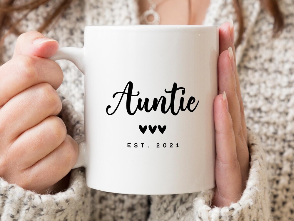 Auntie Est Coffee Mug Pregnancy Announcement Coffee Mug Custom Gift To Announce