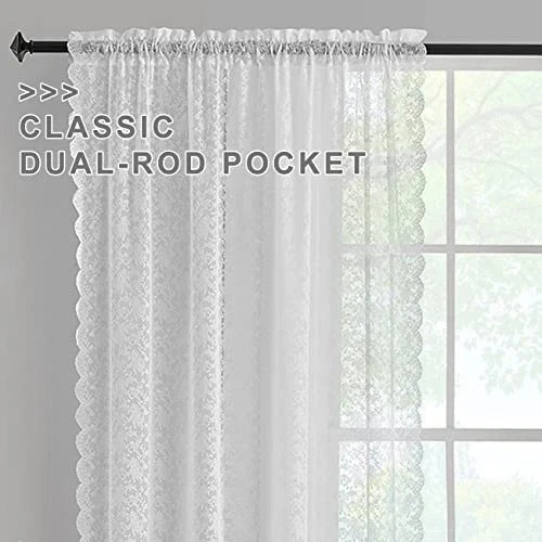 Lace Curtains 108 Inch Length - Vintage Rose 52