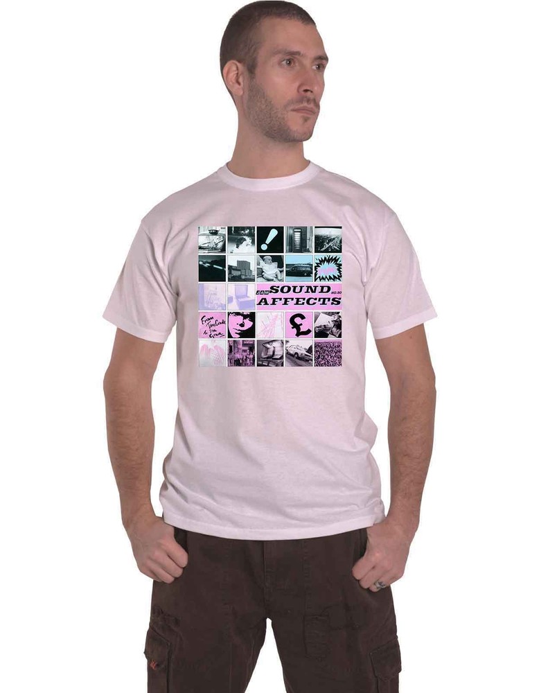 Official Mens White Jam T-Shirt with Sound Affects Album Cover Band Logo