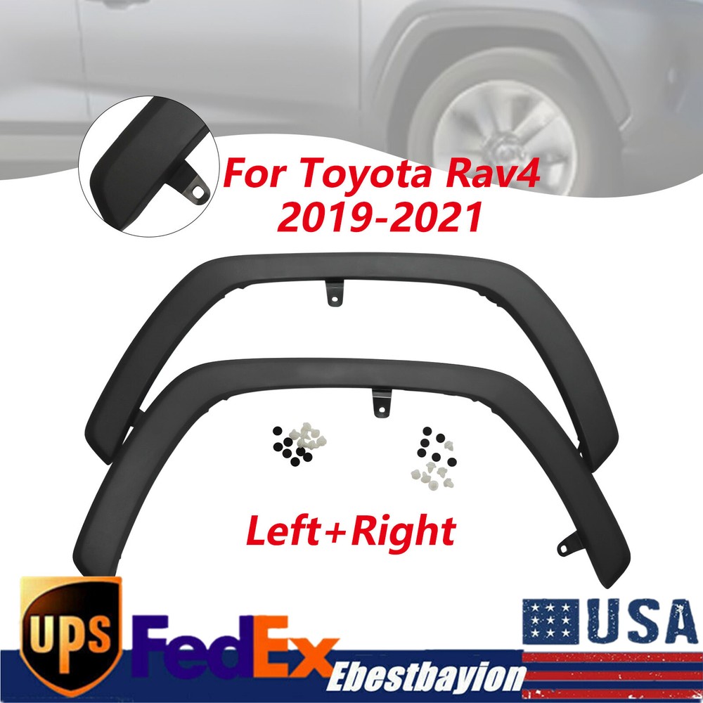 Pair Left+Right Side Fender Flare Molding Trim Set For Toyota Rav4 2019-2021