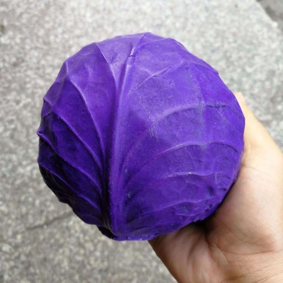 Shoushan Stone Carved Purple Cabbage Fruit Vegetable Handheld Sculpture