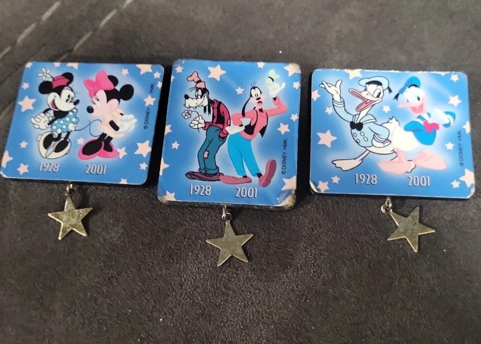 Vintage Disney Minnie Goofy Daffy Duck Mini Fridge Magnets Set