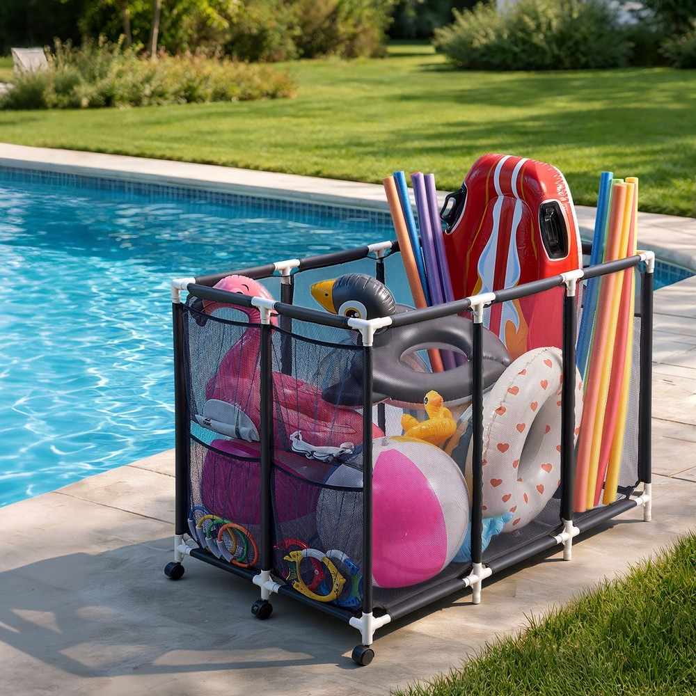 Uimoso Rolling Pool Toy Storage Bin Organizer 47.2 x 30.2 x 34 in Plastic Frame