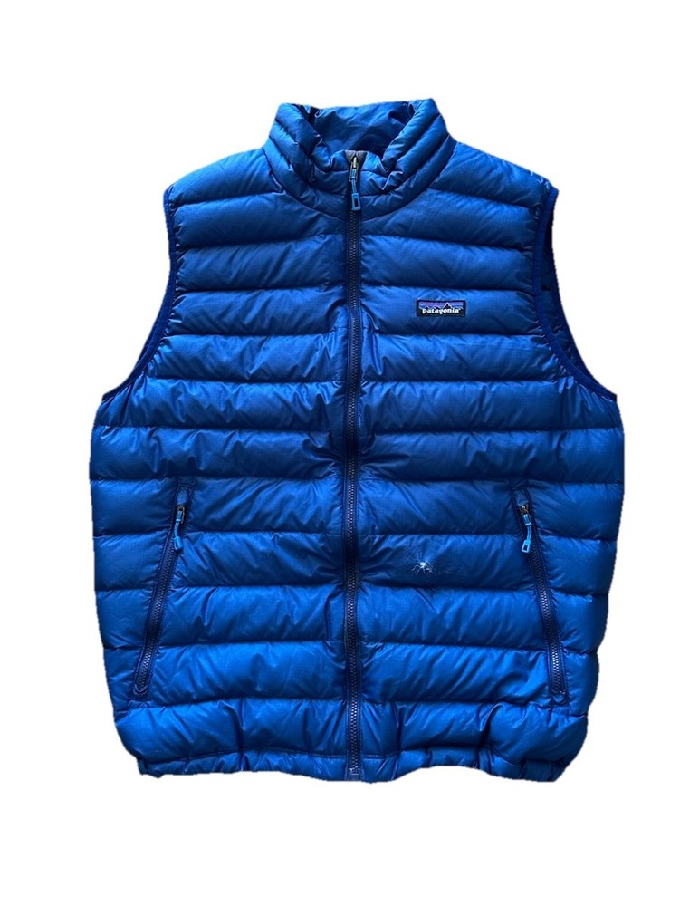 Patagonia Mens Down Sweater Puffer Vest 800fill Blue Size Medium