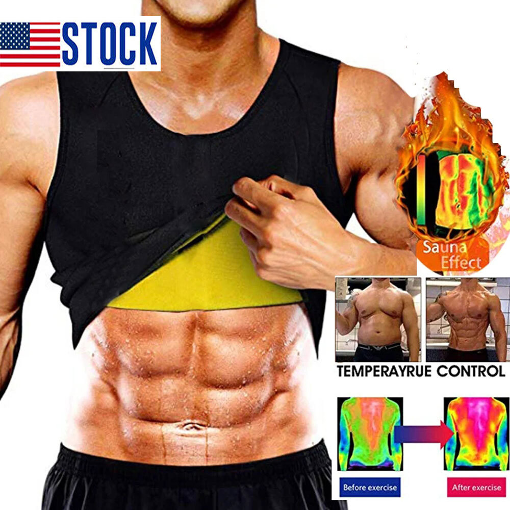 Mens Compression Vest Tank Boobs Moobs Gynecomastia Shirt Chest Shaper US