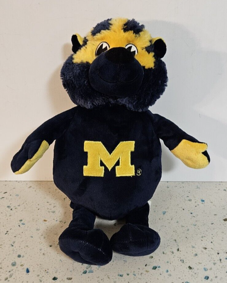 University of Michigan U M Wolverine Plush Stuffed Animal Football Convertible
